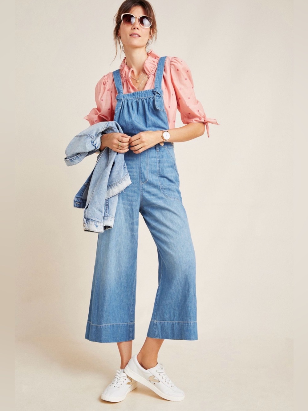 Pilcro for Anthropologie Wide-Leg Denim Jumpsuit in Indigo, sz 28 - Picture 1 of 15